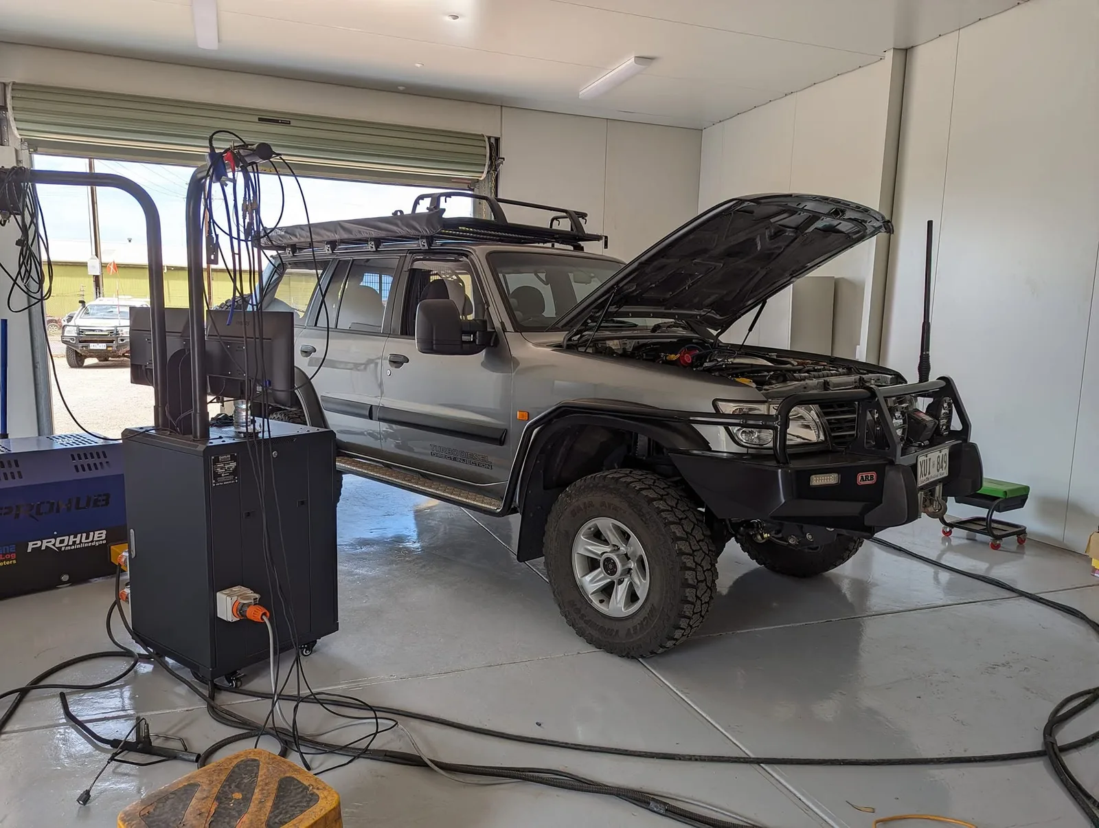 Nissan Patrol undergoing dyno testing at Revs Mechanical